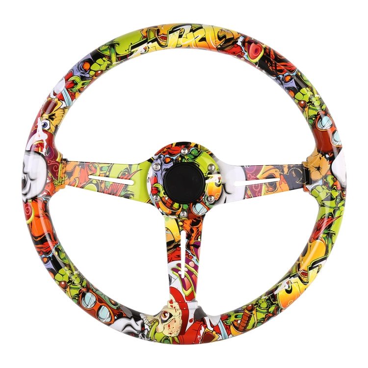 35cm Car Racing Graffiti ABS Steering Wheel(Style 3) - Steering Wheel Accessories by PMC TechLife | Online Shopping South Africa | PMC TechLife | Buy Now Pay Later Mobicred