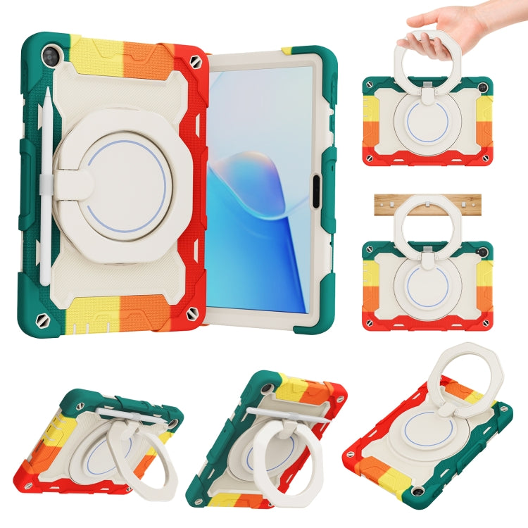 For Huawei MatePad T 10s / T10 Armor Contrast Color Silicone + PC Tablet Case(Rainbow Red) - Huawei by PMC TechLife | Online Shopping South Africa | PMC TechLife | Buy Now Pay Later Mobicred