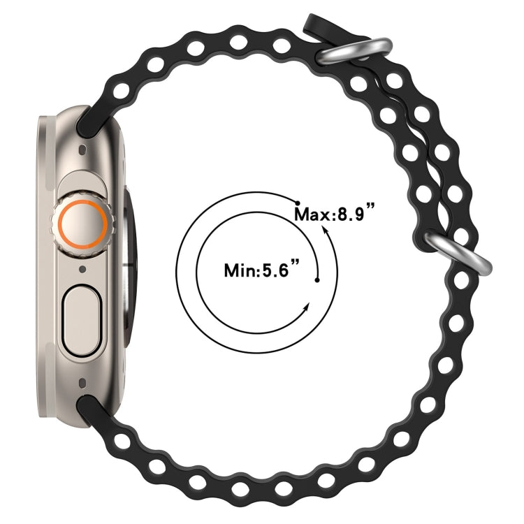 Ocean Silicone Watch Band For Apple Watch Ultra & Watch Ultra 2 49mm / Series 9&8&7 45mm / SE 3&SE 2&6&SE&5&4 44mm (Blue) - Watch Bands by PMC TechLife | Online Shopping South Africa | PMC TechLife