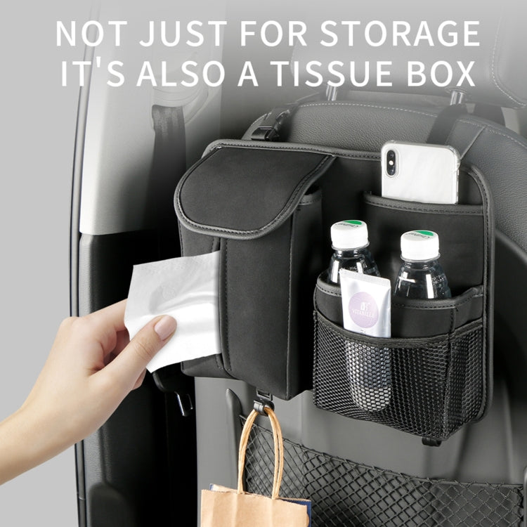 Car Seat Back Hanging Bag Sheepskin Leather Storage Bag With Hook(Grey) - Seat Accessories by PMC TechLife | Online Shopping South Africa | PMC TechLife | Buy Now Pay Later Mobicred