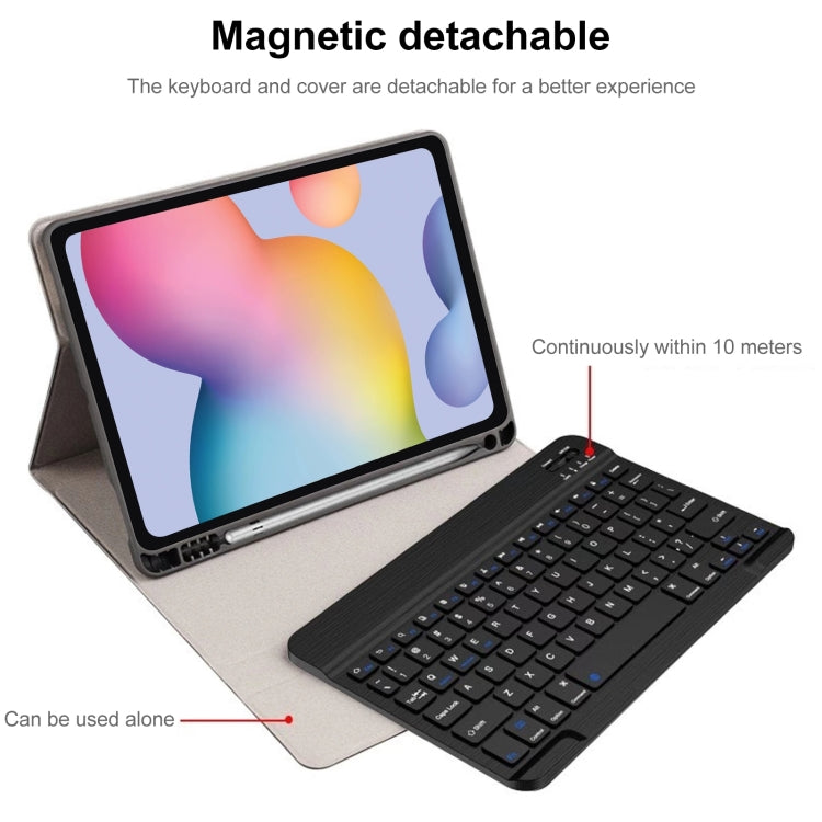 Square Cap Bluetooth Keyboard Leather Case with Pen Slot For Samsung Galaxy Tab S7(Black) - Samsung Keyboard by PMC TechLife | Online Shopping South Africa | PMC TechLife