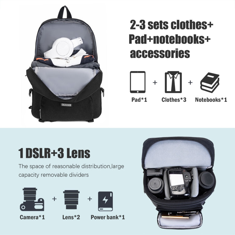 CADeN D30 Detachable Dual Uses Professional SLR Camera Backpack Shockproof Bags(Black) - free shipping - PMC TechLife - Order now!