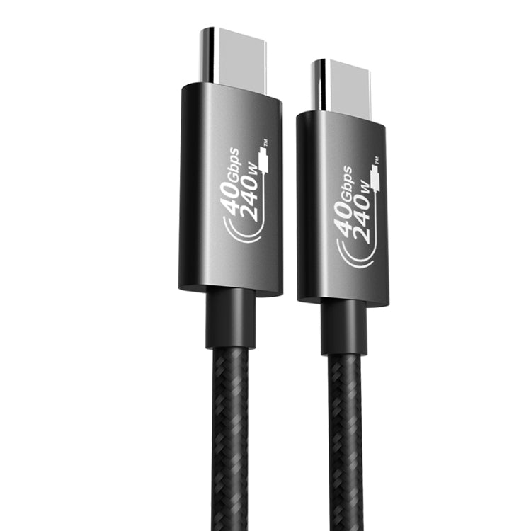 PD240W 40Gbps Dual Type-C USB4 Compatible Fast Charging Data Cable, Length:0.5m(Black) - USB-C & Type-C Cable by PMC TechLife | Online Shopping South Africa | PMC TechLife | Buy Now Pay Later Mobicred