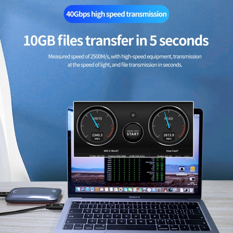 PD240W 40Gbps Dual Type-C USB4 Compatible Fast Charging Data Cable, Length:0.5m(Black) - USB-C & Type-C Cable by PMC TechLife | Online Shopping South Africa | PMC TechLife | Buy Now Pay Later Mobicred