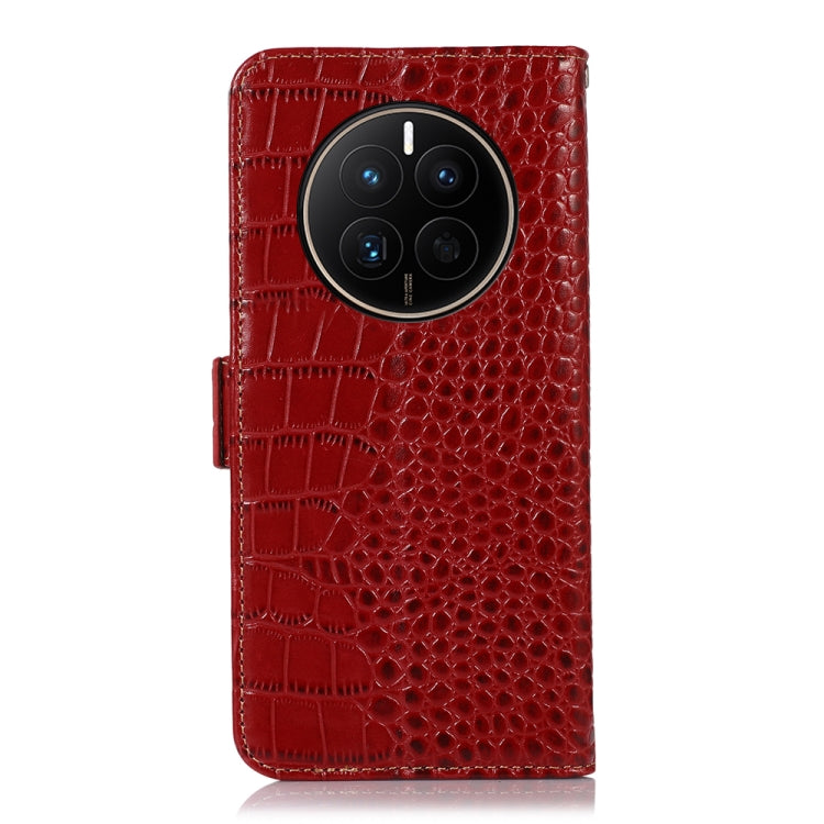 For Huawei Mate 50 Crocodile Top Layer Cowhide Leather Phone Case(Red) - Huawei Cases by PMC TechLife | Online Shopping South Africa | PMC TechLife | Buy Now Pay Later Mobicred