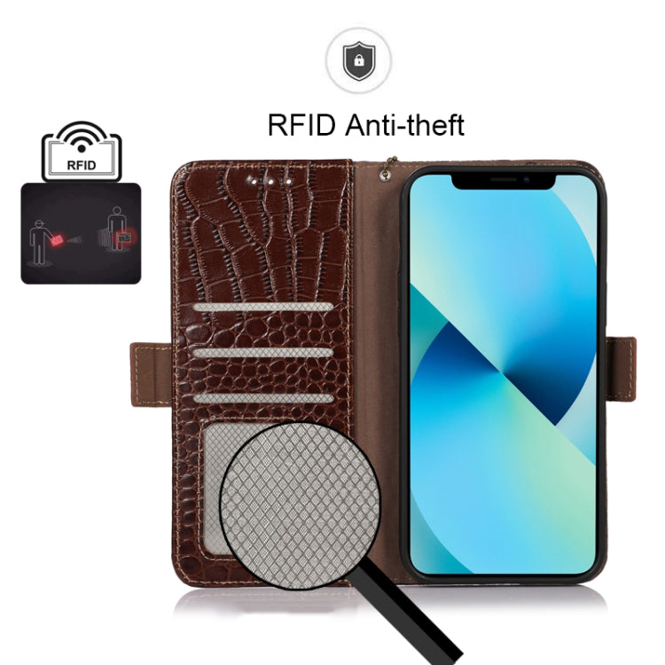 For Huawei Mate 50 Crocodile Top Layer Cowhide Leather Phone Case(Brown) - Huawei Cases by PMC TechLife | Online Shopping South Africa | PMC TechLife | Buy Now Pay Later Mobicred