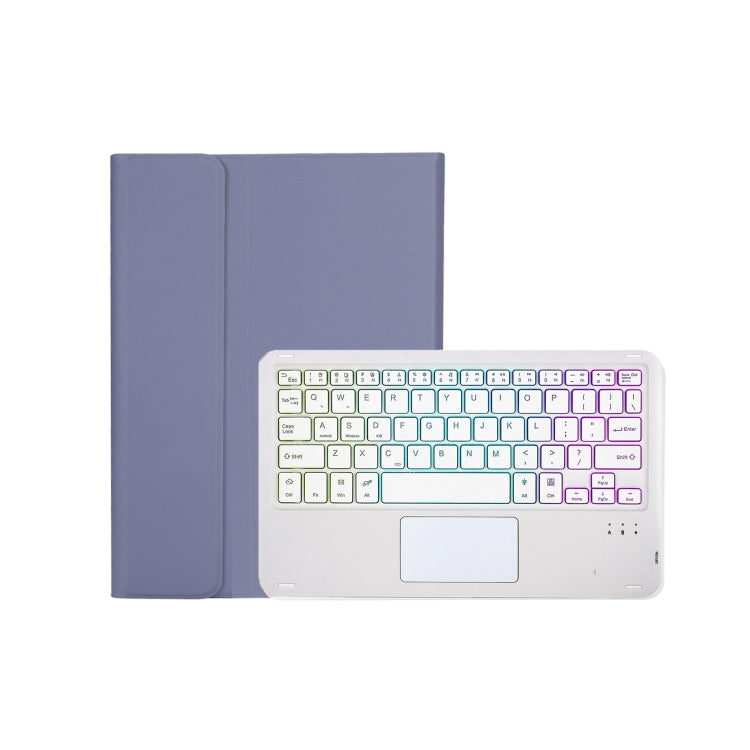 AM18-AS Tri-color Backlight Bluetooth Keyboard Leather Case with Touchpad For Lenovo XiaoXin Pad Pro 2022 11.2 inch(Blue) - Lenovo Keyboard by PMC TechLife | Online Shopping South Africa | PMC TechLife