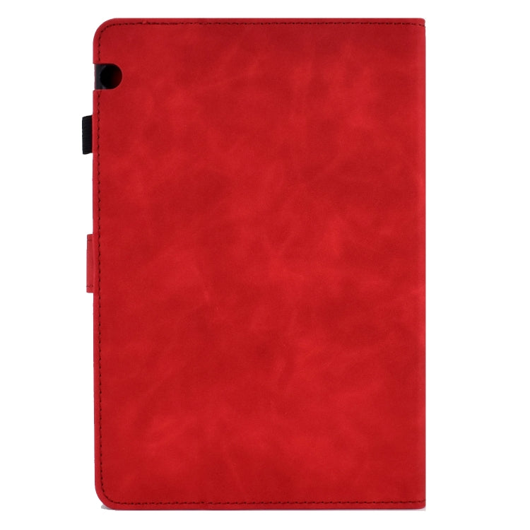 For Huawei MediaPad T5 Embossed Smile Flip Tablet Leather Case(Red) - Huawei by PMC TechLife | Online Shopping South Africa | PMC TechLife | Buy Now Pay Later Mobicred