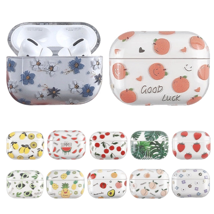 For AirPods Pro 2 Bronzing Fruit Pattern PC Earphone Hard Protective Case(Avocado) - For AirPods Pro 2 by PMC Jewellery | Online Shopping South Africa | PMC Jewellery | Buy Now Pay Later Mobicred