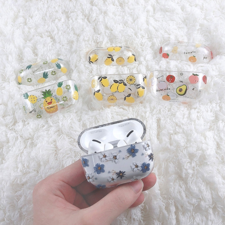 For AirPods Pro 2 Bronzing Fruit Pattern PC Earphone Hard Protective Case(Orange) - For AirPods Pro 2 by PMC Jewellery | Online Shopping South Africa | PMC Jewellery | Buy Now Pay Later Mobicred