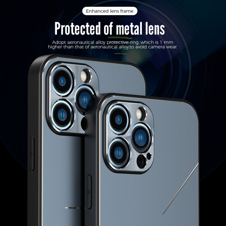 For iPhone 14 Plus R-JUST RJ52 3-Line Style Metal TPU Shockproof Phone Case(Purple) - iPhone 14 Plus Cases by R-JUST | Online Shopping South Africa | PMC TechLife