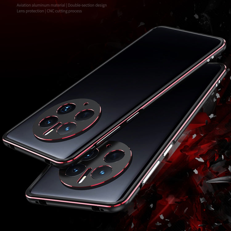For Huawei Mate 50 Pro LK Aurora Metal Phone Frame with Lens Cover(Black Purple) - Huawei Cases by PMC TechLife | Online Shopping South Africa | PMC TechLife | Buy Now Pay Later Mobicred