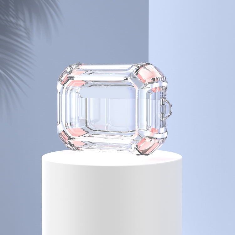 For AirPods Pro 2 Dual-color PC Shockproof Earphone Case with Hook(Pink) - For AirPods Pro 2 by PMC Jewellery | Online Shopping South Africa | PMC Jewellery | Buy Now Pay Later Mobicred