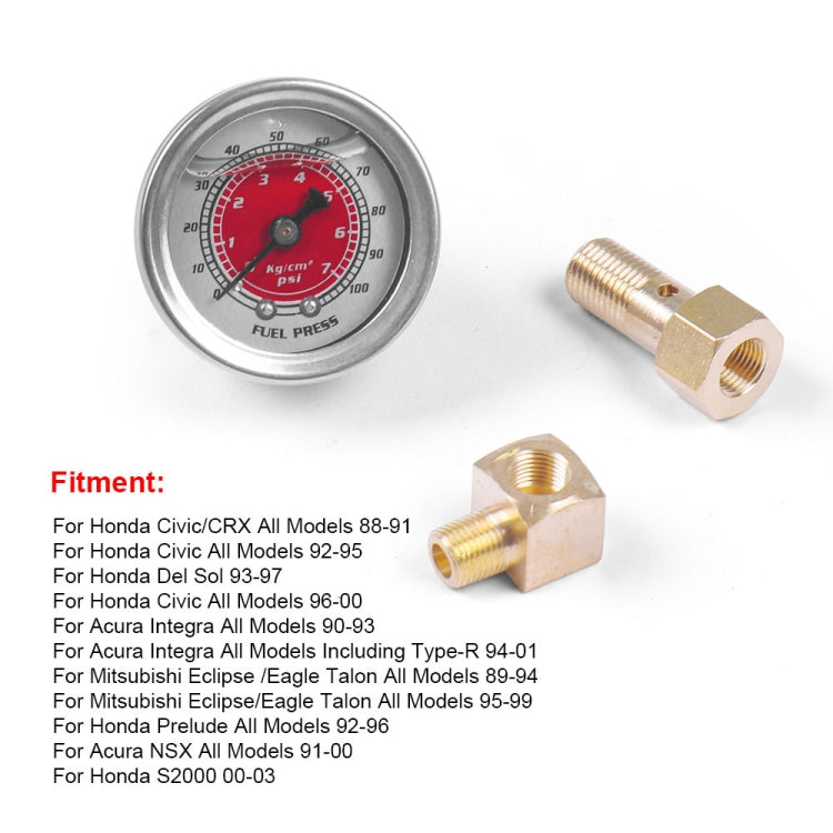 For Honda Civic Car Modification Fuel Pressure Gauge 0-100PSI(Blue) - free shipping - PMC TechLife - Order now!