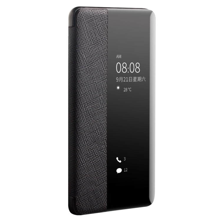 For Huawei P40 QIALINO Puda Texture Side Window View Leather Phone Case(Black) - free shipping - PMC TechLife - Order now!
