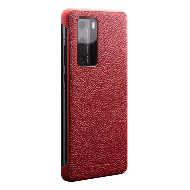For Huawei P40 Pro QIALINO XiangNai Texture Side Window View Leather Phone Case(Red) - free shipping - PMC TechLife - Order now!