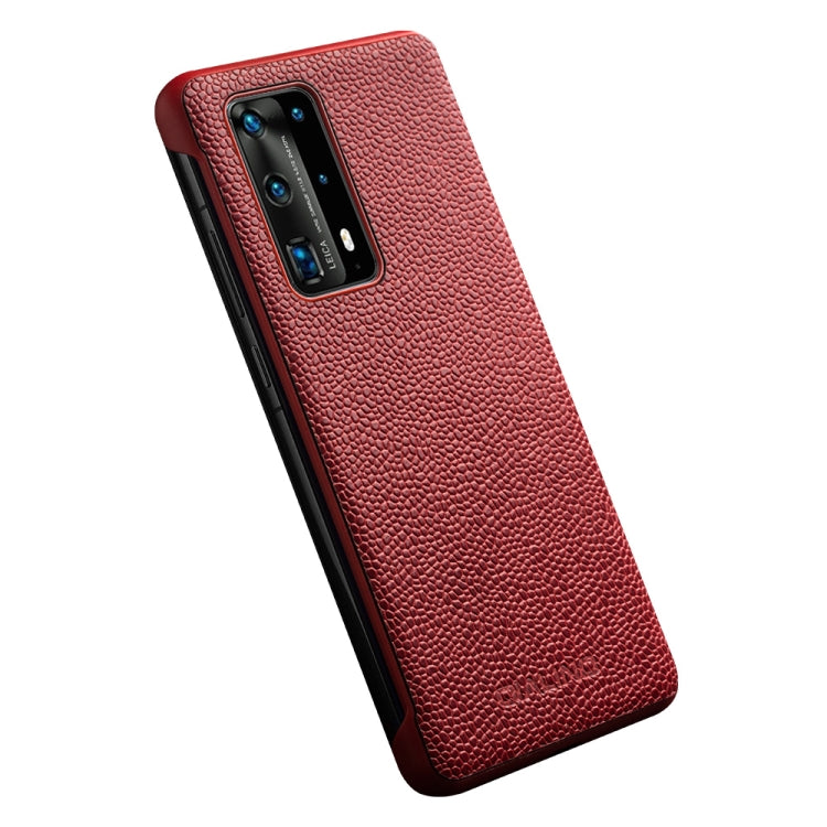 For Huawei P40 Pro QIALINO XiangNai Texture Side Window View Leather Phone Case(Red) - free shipping - PMC TechLife - Order now!