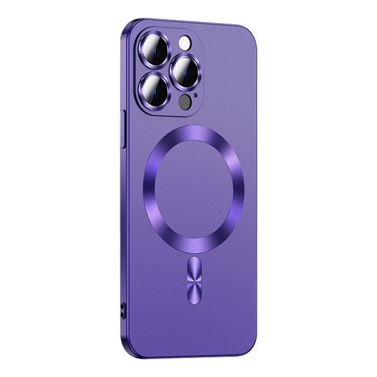For iPhone 14 Pro Max Liquid Lens Protector Magsafe Phone Case(Dark Purple) - iPhone 14 Pro Max Cases by PMC TechLife | Online Shopping South Africa | PMC TechLife