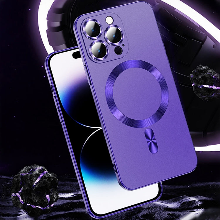 For iPhone 13 Pro Max Liquid Lens Protector Magsafe Phone Case(Dark Purple) - iPhone 13 Pro Max Cases by PMC TechLife | Online Shopping South Africa | PMC TechLife