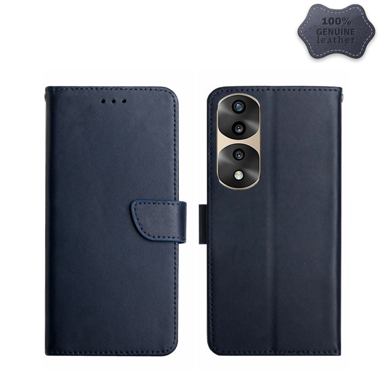 For Honor 70 Pro/70 Pro+ Genuine Leather Fingerprint-proof Flip Phone Case(Blue) - Honor Cases by PMC TechLife | Online Shopping South Africa | PMC TechLife | Buy Now Pay Later Mobicred