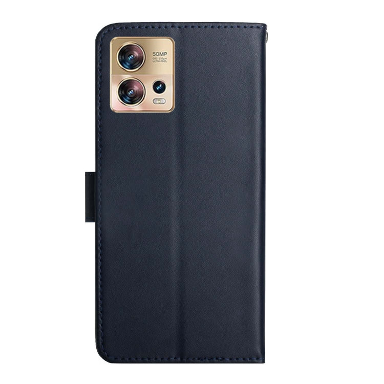For Motorola Edge 30 Fusion/Moto S30 Pro Genuine Leather Fingerprint-proof Flip Phone Case(Blue) - Motorola Cases by PMC TechLife | Online Shopping South Africa | PMC TechLife | Buy Now Pay Later Mobicred