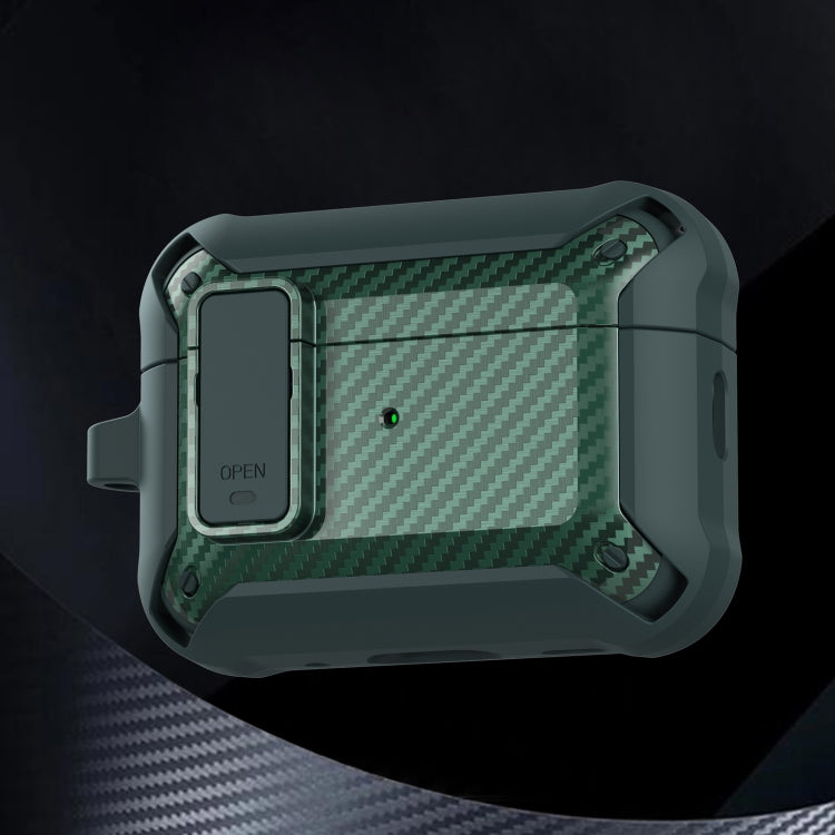 For AirPods Pro 2 Bumblebee Carbon Fiber Earphone Protective Case(Green) - For AirPods Pro 2 by PMC Jewellery | Online Shopping South Africa | PMC Jewellery | Buy Now Pay Later Mobicred