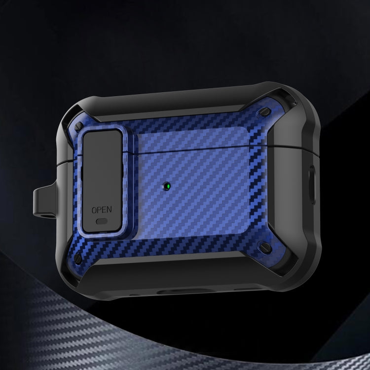 For AirPods Pro 2 Bumblebee Carbon Fiber Earphone Protective Case(Black Blue) - For AirPods Pro 2 by PMC Jewellery | Online Shopping South Africa | PMC Jewellery | Buy Now Pay Later Mobicred