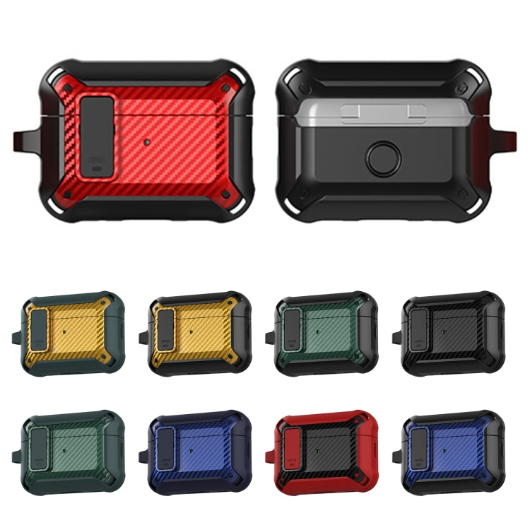 For AirPods Pro 2 Bumblebee Carbon Fiber Earphone Protective Case(Red Black) - For AirPods Pro 2 by PMC Jewellery | Online Shopping South Africa | PMC Jewellery | Buy Now Pay Later Mobicred