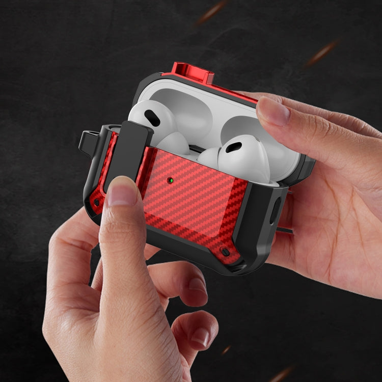 For AirPods Pro 2 Bumblebee Carbon Fiber Earphone Protective Case(Black Red) - free shipping - PMC Jewellery - Order now!