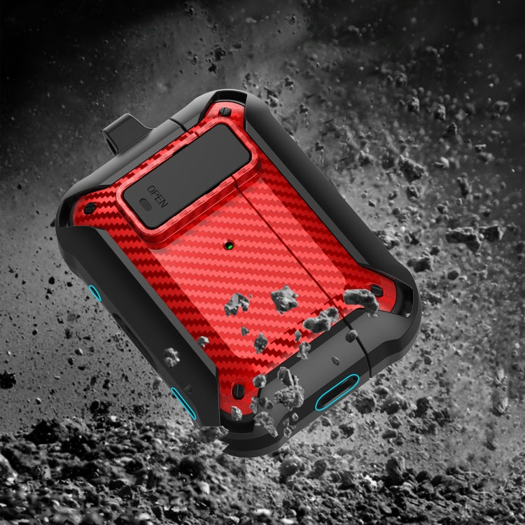 For AirPods Pro 2 Bumblebee Carbon Fiber Earphone Protective Case(Red Black) - For AirPods Pro 2 by PMC Jewellery | Online Shopping South Africa | PMC Jewellery | Buy Now Pay Later Mobicred