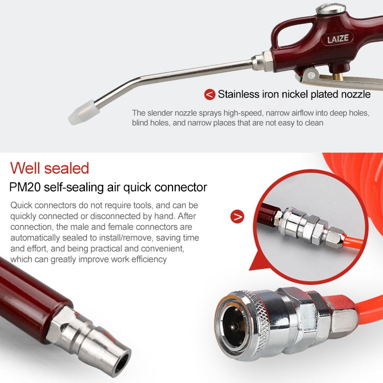 LAIZE Aluminum Alloy Cleaning Dust Removing Gun Strong Blow Dust Gun(Wine Red) - Car Washer & Accessories by PMC TechLife | Online Shopping South Africa | PMC TechLife | Buy Now Pay Later Mobicred
