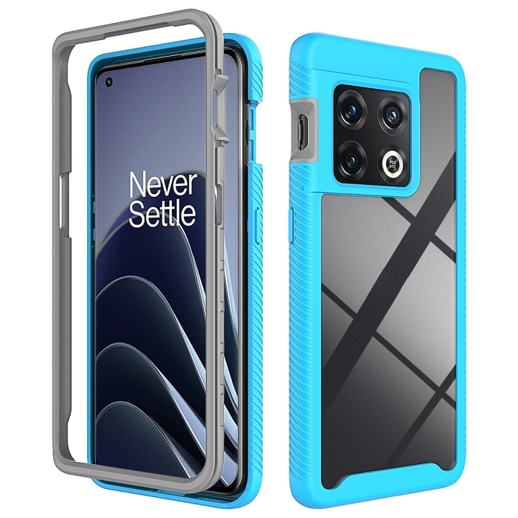 For OnePlus 10 Pro Starry Sky Solid Color Shockproof TPU Clear PC Phone Case(Sky Blue) - OnePlus Cases by PMC TechLife | Online Shopping South Africa | PMC TechLife