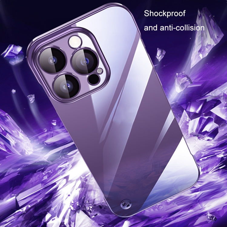 For iPhone 14 Pro Max Electroplating Frameless Clear PC Phone Case(Silver) - free shipping - PMC Jewellery - Order now!