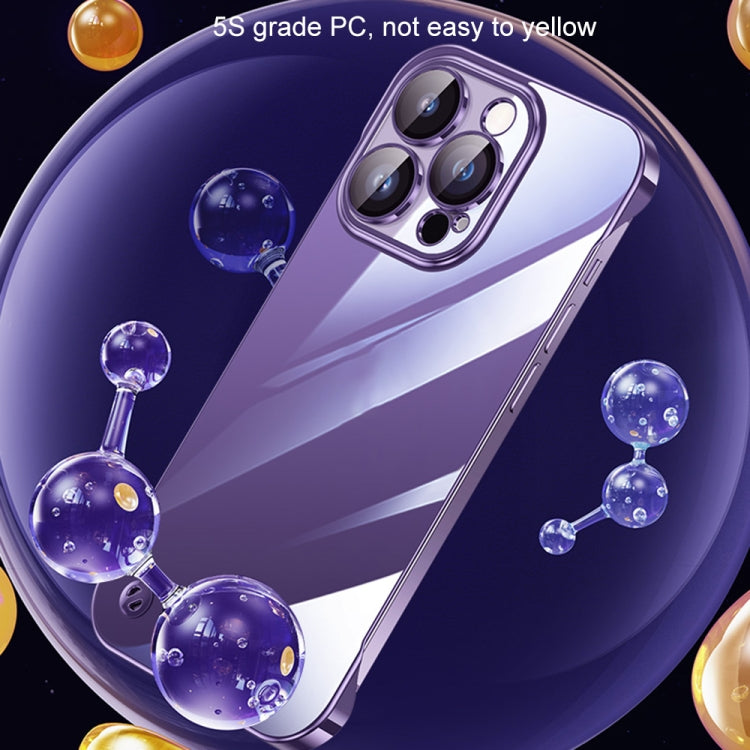 For iPhone 14 Pro Max Electroplating Frameless Clear PC Phone Case(Silver) - free shipping - PMC Jewellery - Order now!