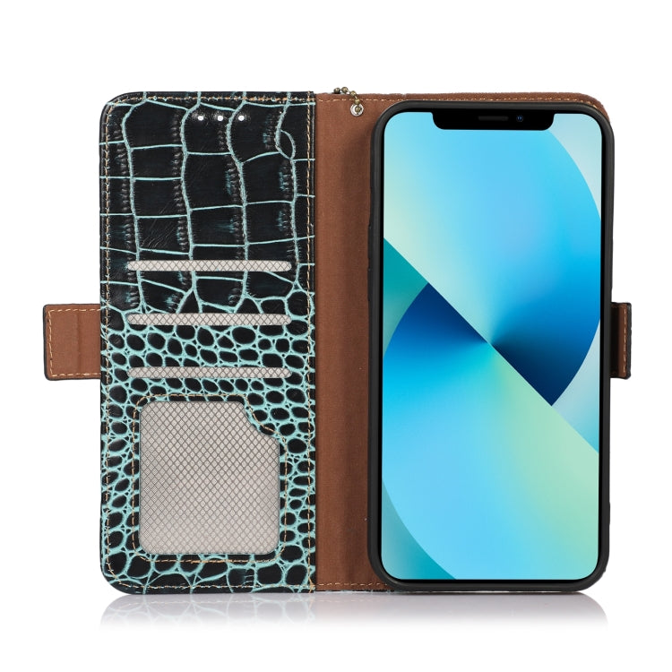 For Motorola Moto E22/E22i Crocodile Top Layer Cowhide Leather Phone Case(Green) - Motorola Cases by PMC TechLife | Online Shopping South Africa | PMC TechLife | Buy Now Pay Later Mobicred