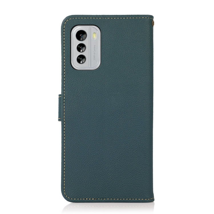 For Nokia G60 5G KHAZNEH Custer Genuine Leather RFID Phone Case(Green) - Nokia Cases by PMC TechLife | Online Shopping South Africa | PMC TechLife | Buy Now Pay Later Mobicred