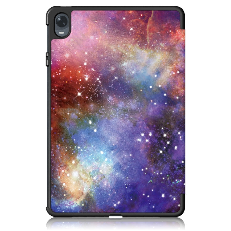 For OPPO Pad 11 inch 3-folding Magnetic Buckle Coloured Drawing Leather Tablet Case(Milky Way) - OPPO by PMC TechLife | Online Shopping South Africa | PMC TechLife | Buy Now Pay Later Mobicred