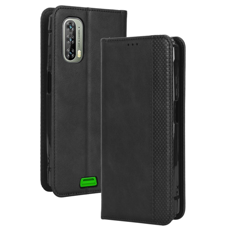For Blackview BV7100 Magnetic Buckle Retro Texture Leather Phone Case(Black) - More Brand by PMC TechLife | Online Shopping South Africa | PMC TechLife