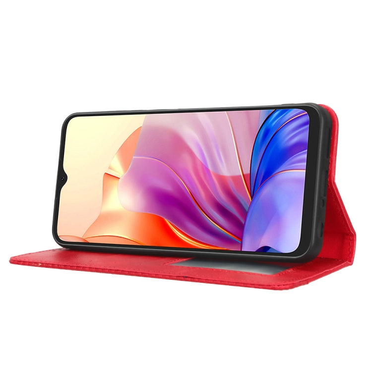 For Blackview OSCAL C80 Magnetic Buckle Retro Texture Leather Phone Case(Red) - More Brand by PMC TechLife | Online Shopping South Africa | PMC TechLife | Buy Now Pay Later Mobicred