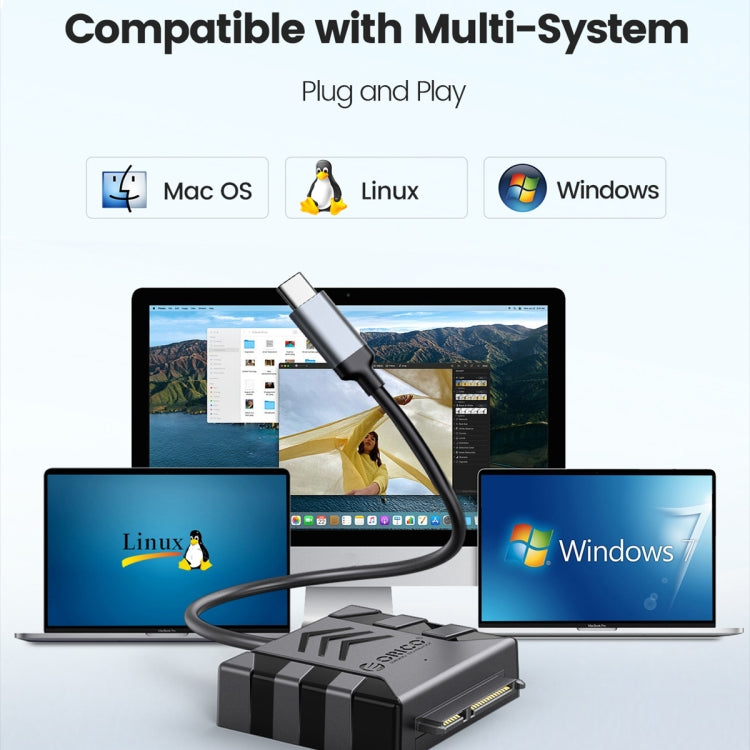 ORICO UTS1 Type-C / USB-C USB 3.0 2.5-inch SATA HDD Adapter with 12V 2A Power Adapter, Cable Length:0.3m(UK Plug) - free shipping - PMC Jewellery - Order now!