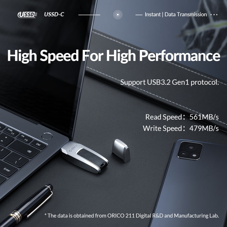 ORICO USB Solid State Flash Drive, Read: 520MB/s, Write: 450MB/s, Memory:512GB, Port:USB-A(Silver) - free shipping - PMC TechLife - Order now!