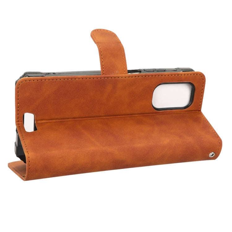 For Blackview BV7100 Skin Feel Magnetic Flip Leather Phone Case(Brown) - More Brand by PMC TechLife | Online Shopping South Africa | PMC TechLife | Buy Now Pay Later Mobicred