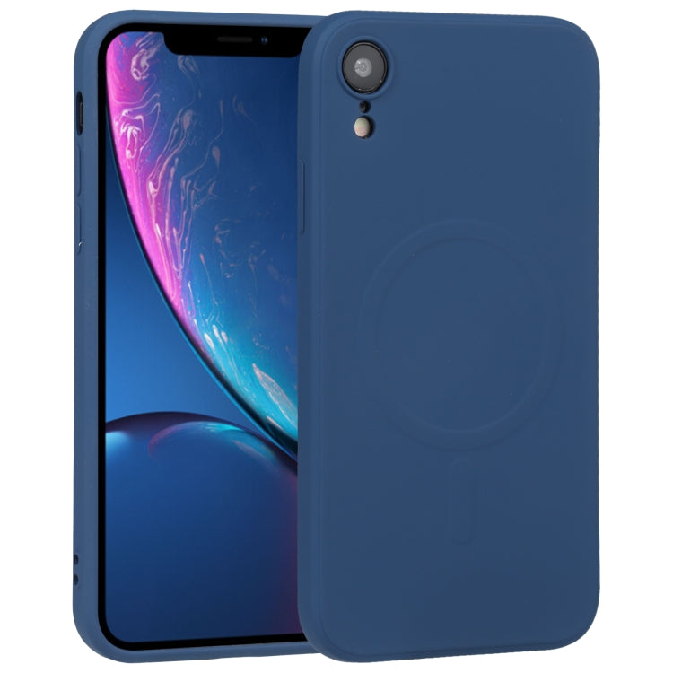 For iPhone XR Liquid Silicone Full Coverage Shockproof Magsafe Phone Case(Dark Blue) - More iPhone Cases by PMC TechLife | Online Shopping South Africa | PMC TechLife