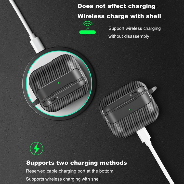 For AirPods 3 Carbon Fiber Texture Anti-fall Earphone Protective Case(Grey) - For AirPods 3 by PMC Jewellery | Online Shopping South Africa | PMC Jewellery | Buy Now Pay Later Mobicred