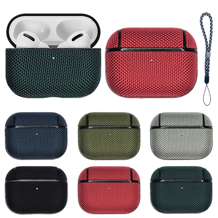 For AirPods Pro 2 Nylon Waterproof Wireless Earphone Case with Lanyard(Army Green) - For AirPods Pro 2 by PMC Jewellery | Online Shopping South Africa | PMC Jewellery | Buy Now Pay Later Mobicred
