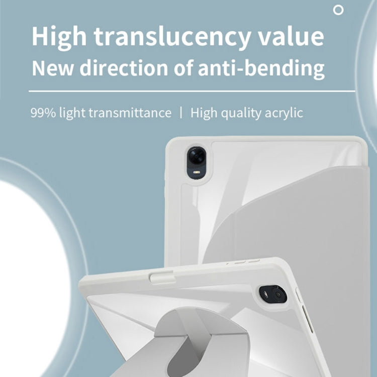 For OPPO Pad 11 2022 Acrylic 360 Degree Rotation Holder Tablet Leather Case(Grey) - OPPO by PMC TechLife | Online Shopping South Africa | PMC TechLife | Buy Now Pay Later Mobicred