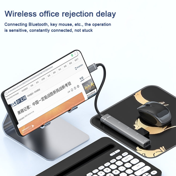 USB-C / Type-C to 3.5mm + 2USB + Type-C HUB Docking Station(Silver) - USB HUB by PMC TechLife | Online Shopping South Africa | PMC TechLife | Buy Now Pay Later Mobicred