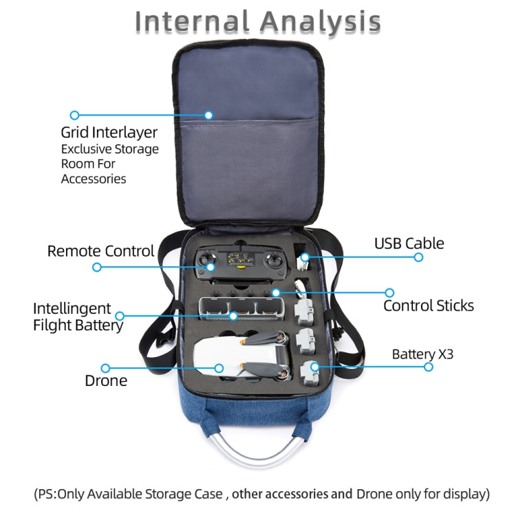 For DJI Mini SE Shockproof Single Shoulder Storage Carrying Case Box Bag, Size: 31 x 23 x 10cm(Blue + Black Liner) - Carry Cases & Bags by PMC TechLife | Online Shopping South Africa | PMC TechLife | Buy Now Pay Later Mobicred
