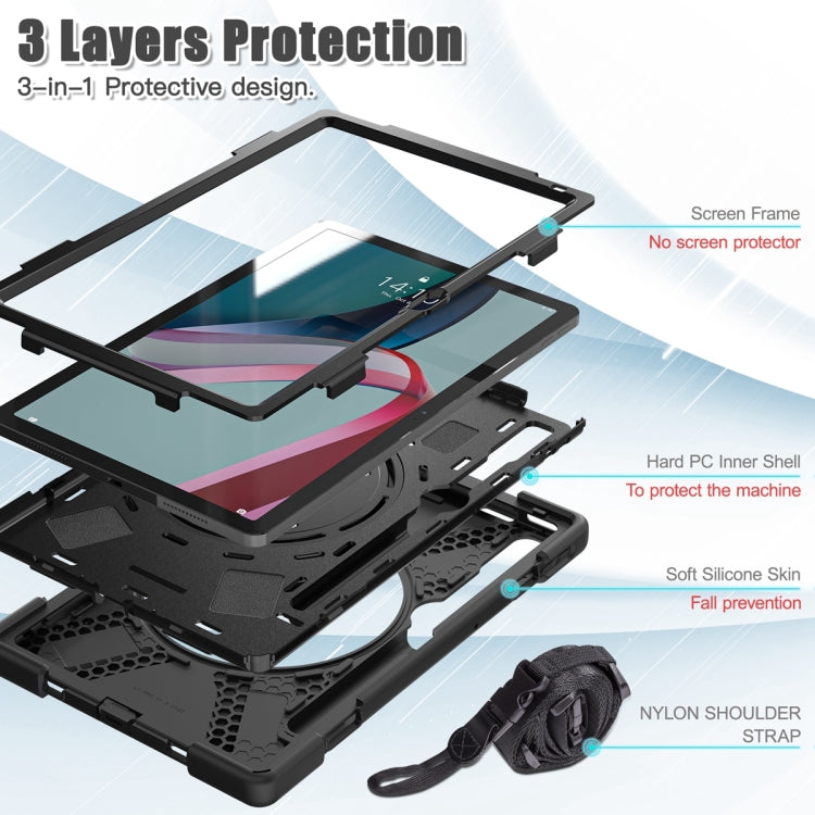 For Lenovo Pad Pro 2022 11.2 inch Silicone + PC Protective Tablet Case(Black) - Lenovo by PMC TechLife | Online Shopping South Africa | PMC TechLife | Buy Now Pay Later Mobicred