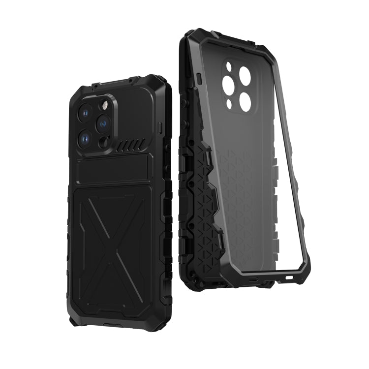 For iPhone 14 Pro Max R-JUST Life Waterproof Dustproof Shockproof Phone Case(Black) - free shipping - PMC TechLife - Order now!